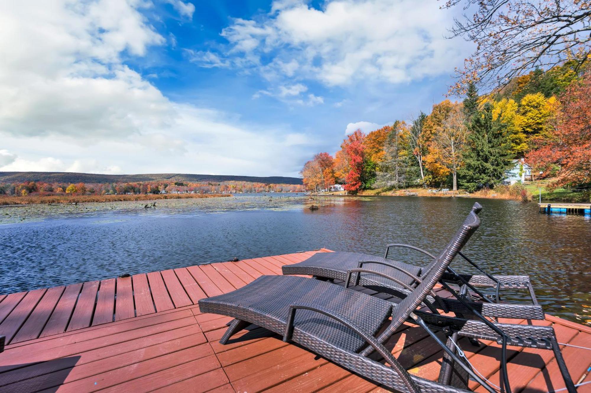 Lakefront A-Frame, Dock, Kayaks, Fire Place Lake Ariel Εξωτερικό φωτογραφία